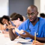 Medical students working together