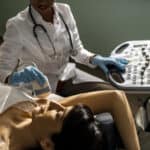 Examination of breast ultrasound after augmentation