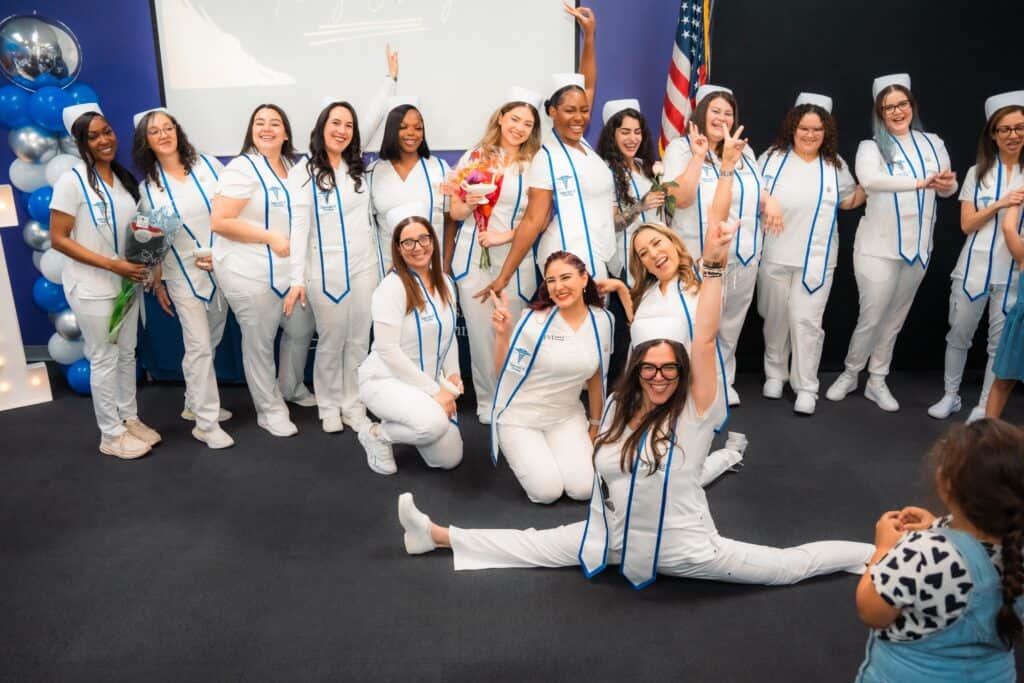 nursing students during their pinning ceremony