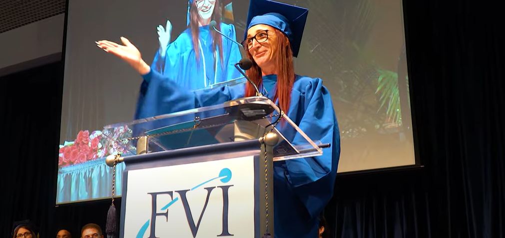 fvi graduate giving a speech during graduation