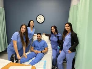 Practical Nursing students practicing their skills