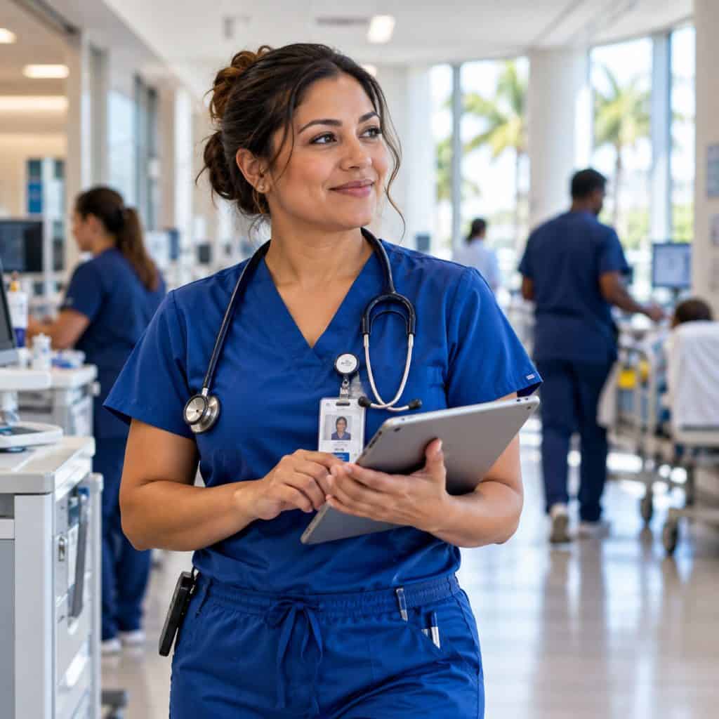 registered nurse with patient records